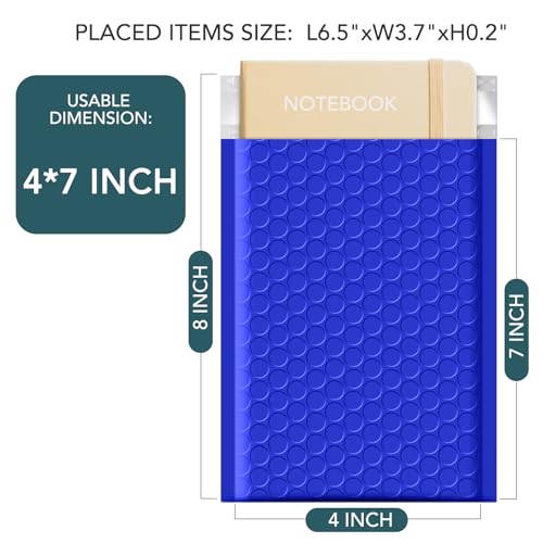 Metronic 4x8 Bubble Mailer 50 Pack Royal Blue, Cushioning Padded Envelopes, Self Seal Adhesive Shipping Bags, Waterproof Padded Envelopes for Small Business, Cards, Bubble Mailers Usable Size 4x7 - Image 2
