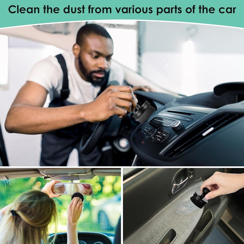 Dreyoo 2 Pack Auto Detail Brushes, Portable Car Tire Brush with Seal Cover Design, High Density Soft Detailing Brush for Vehicles Tire Shine Polish Wax Applicator (Black) Multi option design - Image 4