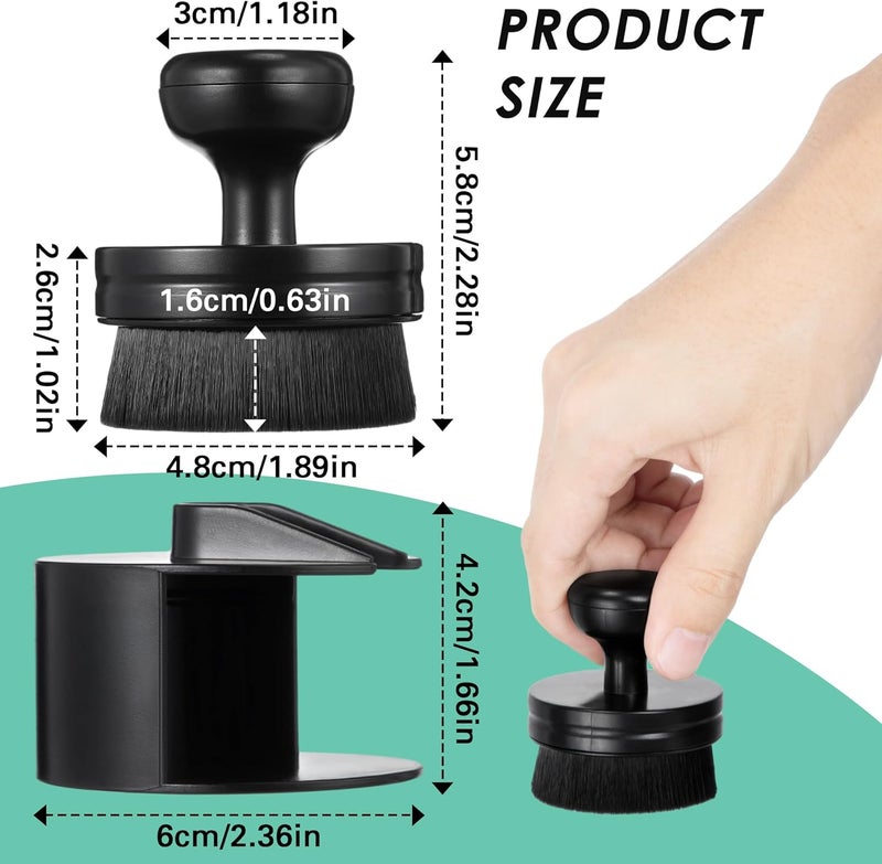 Dreyoo 2 Pack Auto Detail Brushes, Portable Car Tire Brush with Seal Cover Design, High Density Soft Detailing Brush for Vehicles Tire Shine Polish Wax Applicator (Black) Multi option design - Image 2