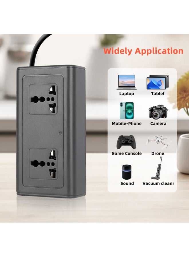 Generic WSE 150W Car Power Inverter Newly Car Plug Adapter Outlet Charger DC 12V to 220V Car Inverter with  2.4A USB-A x2 and 1 PD Type C Ports, Grey  - Image 2