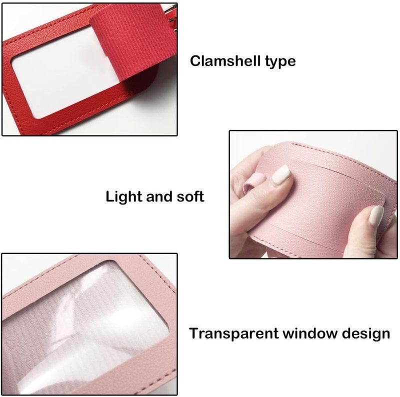 cheekyglo 1PC Women Men PU Leather Luggge Tg Suitcse Identifier ording ccessorie Lel Travel Nme Baggge Tg ddress 9R6-Pink free size - Image 3