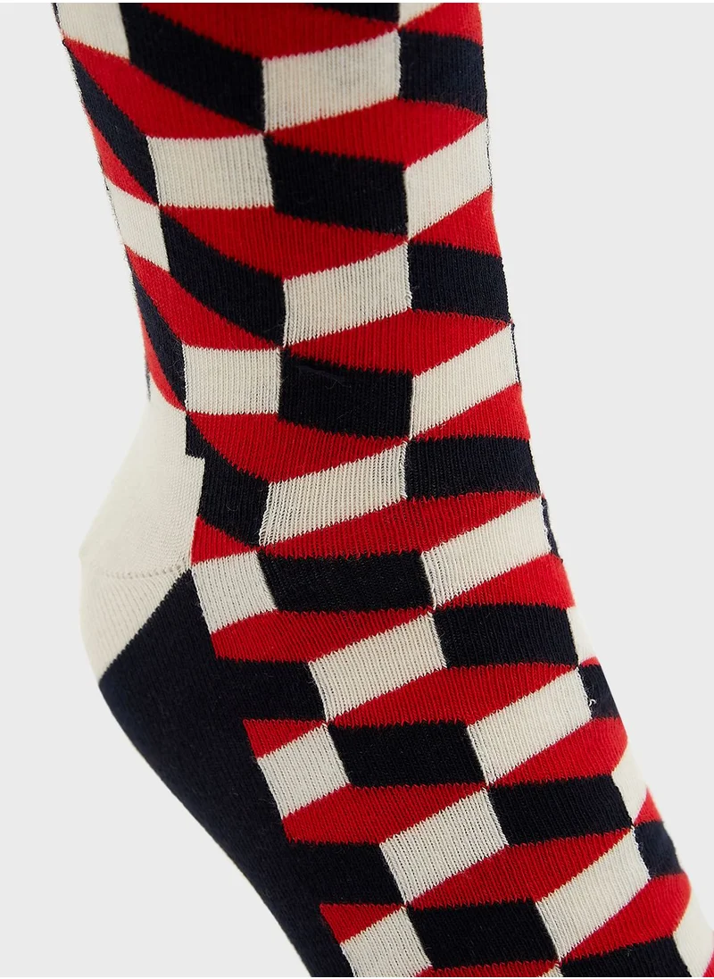 Happy Socks Filled Optic Crew Socks