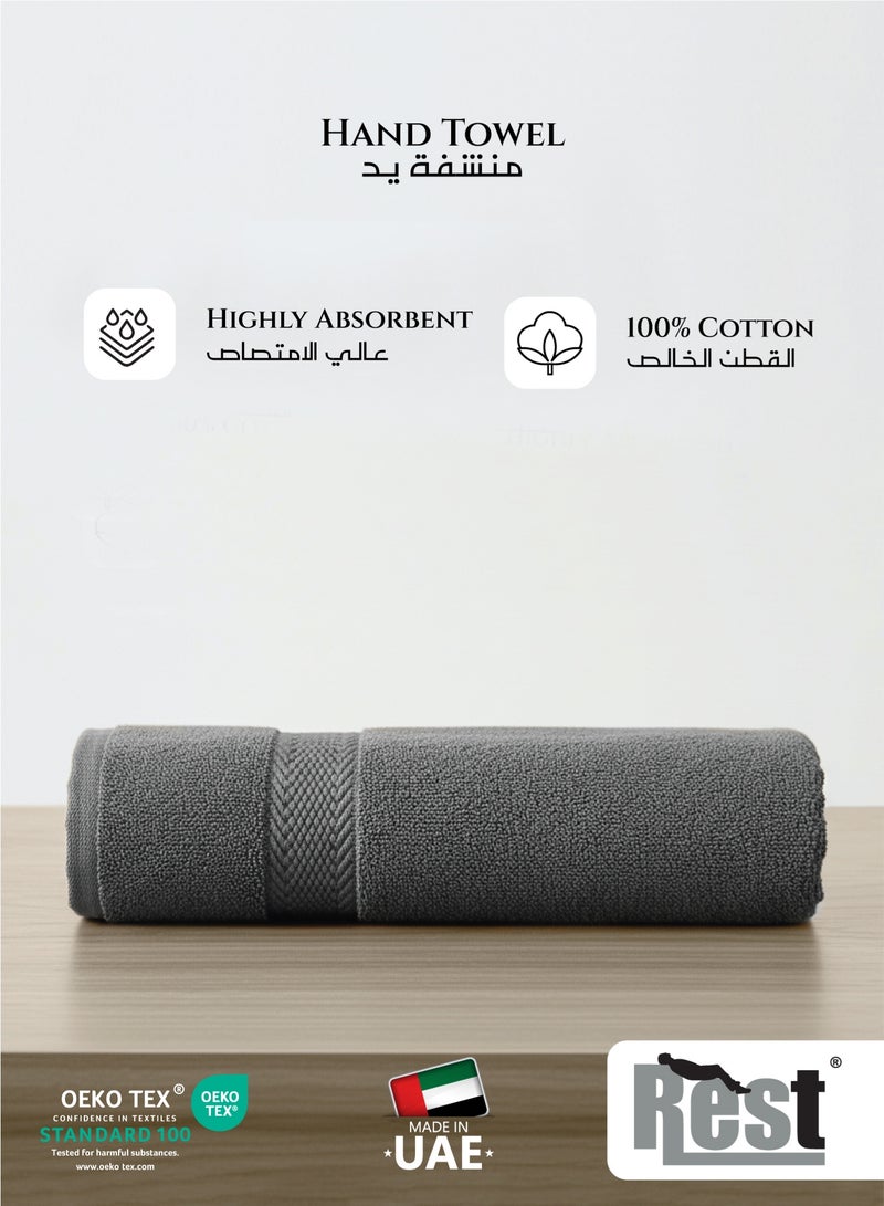 Rest Hand Towel Set Of 4 Grey Cotton Hand Towel 40x70 cm , Soft Lightweight Quick Drying Salon Towel For Styling Spa Household Bedroom Gym With Maximum Absorbency - Image 3