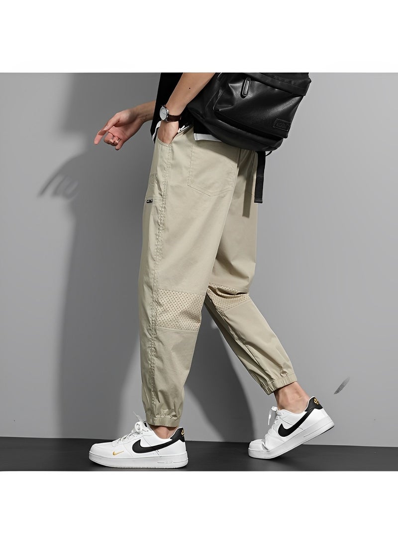 REOCLE Men's Cargo Pant Casual Pants Workout Joggers Stretch Sweatpants Hiking Drawstring Tactical Pants Joggers Gym Drawstring Long Pants - Image 4