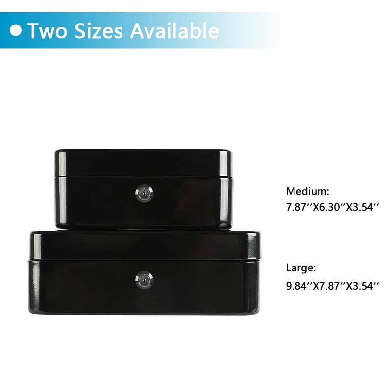 xydled Locking Steel Medium Cash Box with Removable Coin Tray and Key Lock,7.87"x 6.30"x 3.54",Black - Image 5