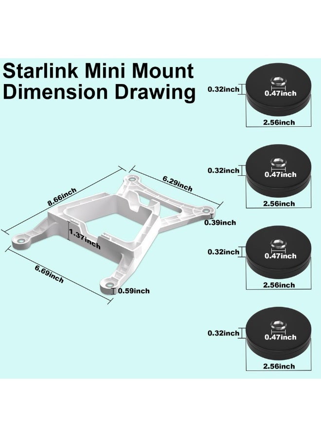 Star Link Starlink Mini Magnetic Mount Heavy Duty | Car Roof & Yacht Metal Surface Bracket | 4 Strong Neodymium Magnet Base Portable Mount - Image 2