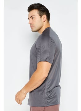 Reebok Men Sportswear Fit Short Sleeves Training T-shirts, Grey  - Image 3