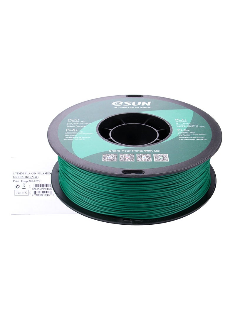 Esun 3D Printer Filament PLA+ 1.75 mm Dimensional Accuracy +/- 0.05 mm 1 Kg (2.2 lbs) Spool 3D Printing Material for 3D Printers – Green