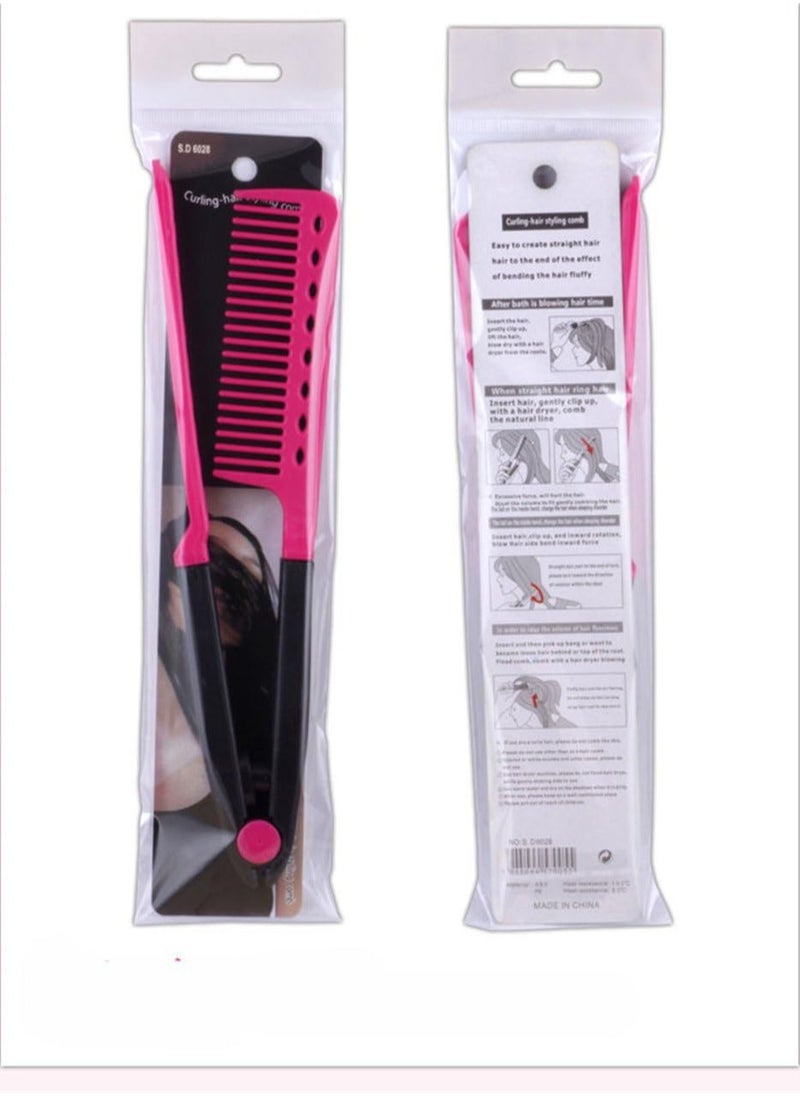 Generic - 1pc DIY Hair Brush Salon Hairdressing Styling V Shape Straight Comb Random Color - Image 1