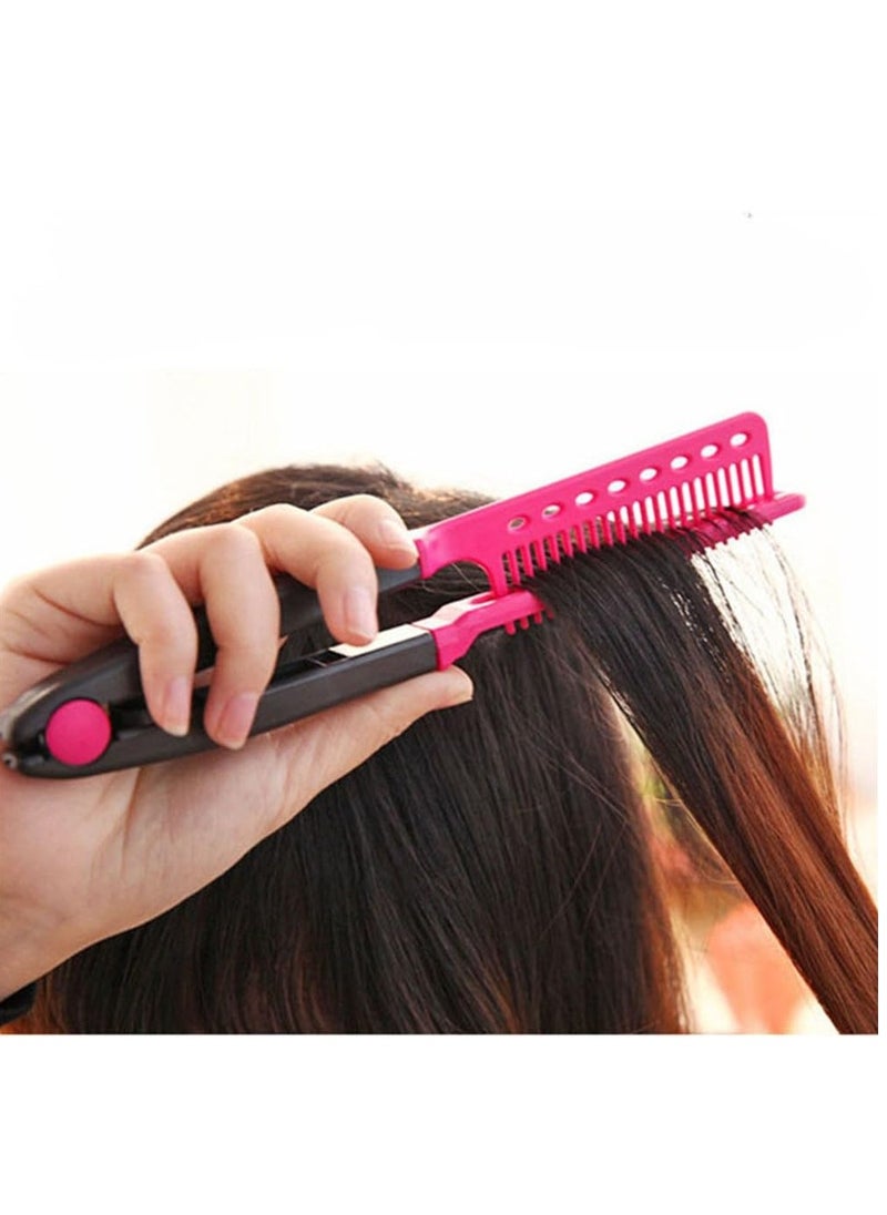 Generic - 1pc DIY Hair Brush Salon Hairdressing Styling V Shape Straight Comb Random Color - Image 1