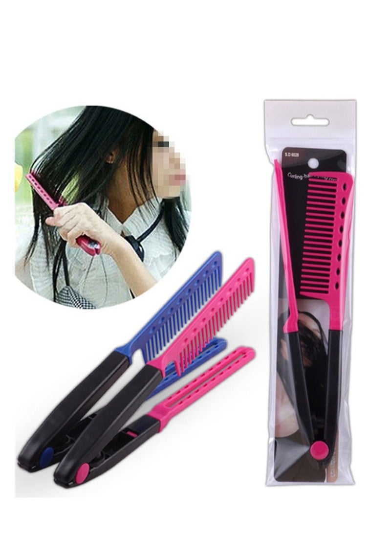 Generic - 1pc DIY Hair Brush Salon Hairdressing Styling V Shape Straight Comb Random Color - Image 1