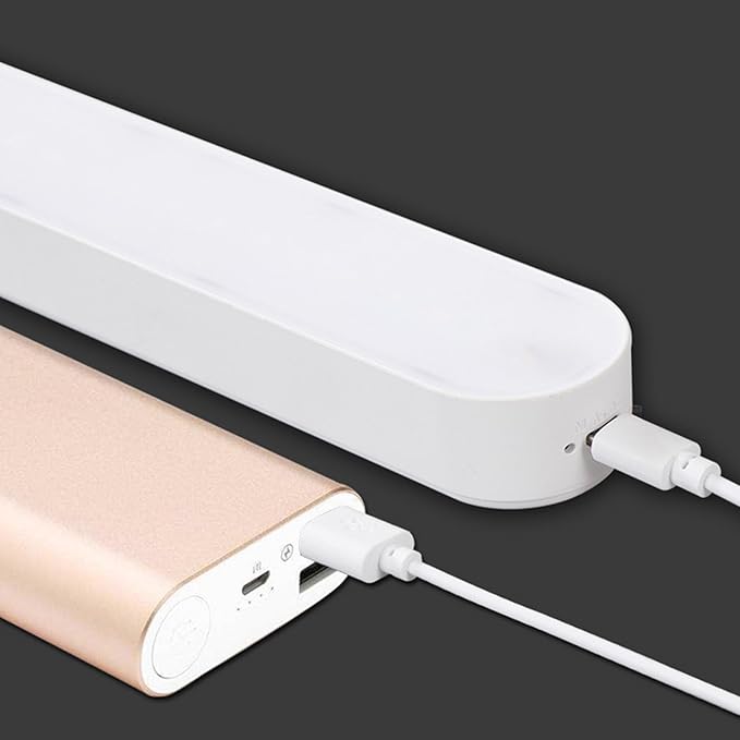ضوء تحت الخزانة LED قابل للتعتيم مغناطيسي USB ضوء خزانة ملصق مصباح حائط للقراءة بجانب السرير سكن طلابي مطبخ خزانة ملابس بلاستيك 26x3.5x2.5 سم (نوع الشحن) نوع الشحن - Image 3