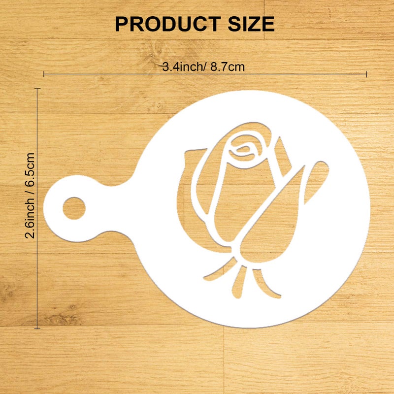 Konsait 50Pack Cake Stencil Templates Decoration, Reusable Cake Cookies Baking Painting Journal Mold Tools, Dessert, Coffee Decorating Molds Cappuccino Mousse Hot Chocolate for DIY Craft Decor - Image 2