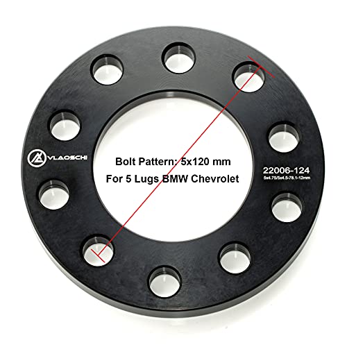 VLAOSCHI Black 5x5 5x120 5x127 Wheel Spacers 1/2 Inch (12mm) Compatible with Jeep B-M-W 5 Lug for 2007-2022 Wrangler | 1999-2022 Grand Cherokee | 2011-2022 Durango | E28 E32 E36 E46 E60 - Pack of 4 - Image 4
