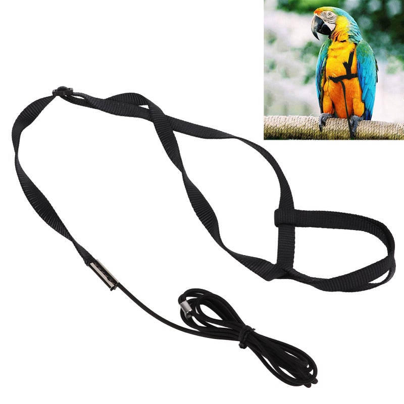 Bird Harness Ultra Light Leash Adjustable Parrot Flying Rope for Outdoor Playing PartiesBlack S - Image 5