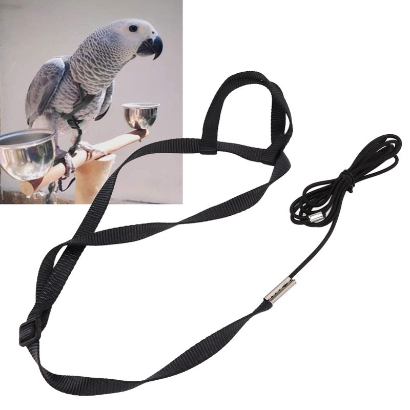 Bird Harness Ultra Light Leash Adjustable Parrot Flying Rope for Outdoor Playing PartiesBlack S - Image 3