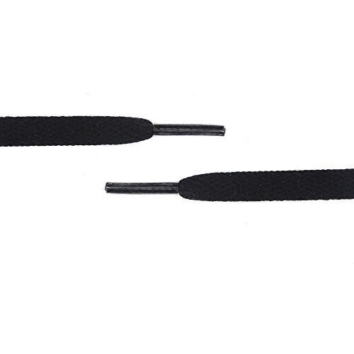 AOMIDI 2 Pair Flat Shoelaces 5/16" for sneakers and converse shoelaces replacements (27" inches (69 cm), Black) - Image 3
