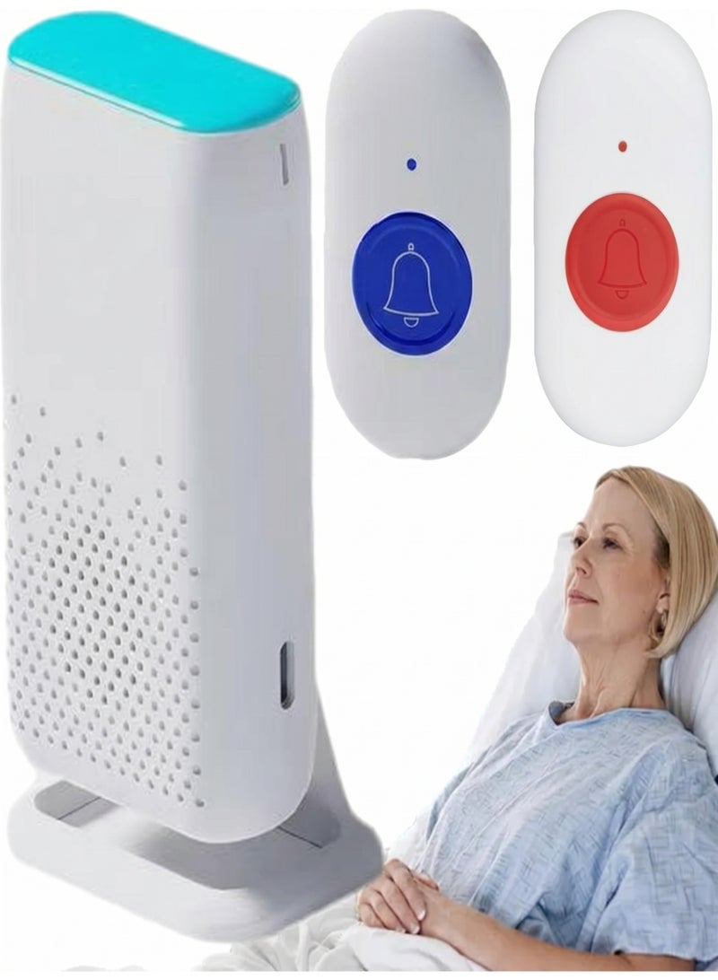 JOUDIYA Wireless Caregiver Pager, 2 Call Buttons & 1 Receiver, SOS Nurse Alert System for Elderly, Patients & Pregnant Women, Rechargeable Vibration Pager with 58 Melodies & 4 Volume Levels - Image 1