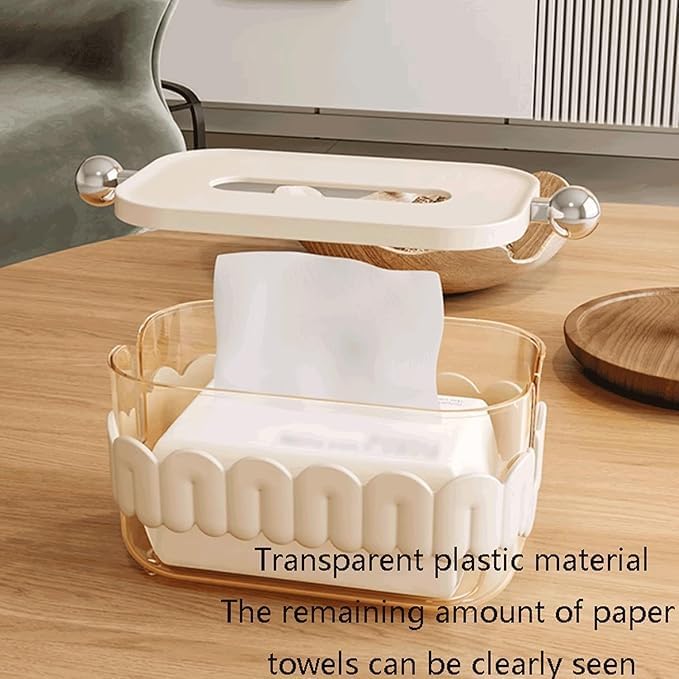 MAPPLE CREATION Acrylic Tissue Box Holder - PET Material, Rectangular Dispenser for Bathroom, Kitchen, & Tabletop - Versatile Tissue Organizer for Restaurant, Hotel, Bathroom Vanity (Brown) - Image 3