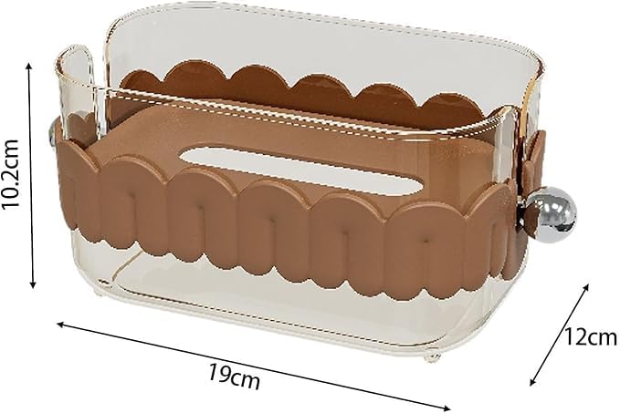 MAPPLE CREATION Acrylic Tissue Box Holder - PET Material, Rectangular Dispenser for Bathroom, Kitchen, & Tabletop - Versatile Tissue Organizer for Restaurant, Hotel, Bathroom Vanity (Brown) - Image 5