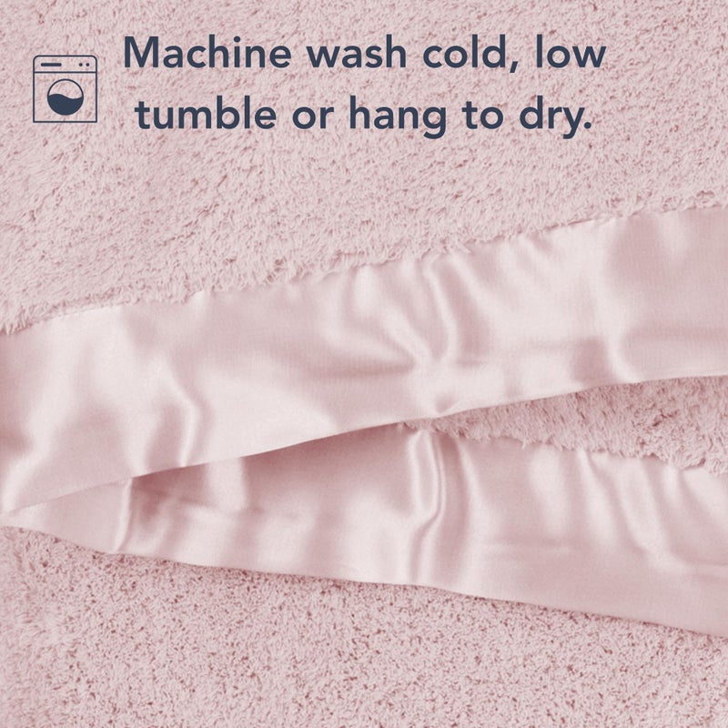 Little Giraffe Chenille Baby Blanket - 29x35” Soft Chenille with Satin Trim, Dusty Pink | Ultra-Soft, Gentle & Safe, Lightweight & Breathable for Newborns & Toddlers - Image 4