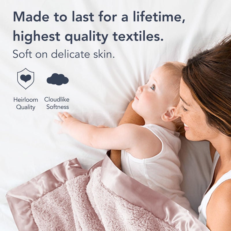 Little Giraffe Chenille Baby Blanket - 29x35” Soft Chenille with Satin Trim, Dusty Pink | Ultra-Soft, Gentle & Safe, Lightweight & Breathable for Newborns & Toddlers - Image 2