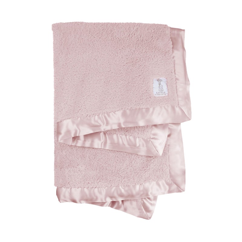 Little Giraffe Chenille Baby Blanket - 29x35” Soft Chenille with Satin Trim, Dusty Pink | Ultra-Soft, Gentle & Safe, Lightweight & Breathable for Newborns & Toddlers - Image 1