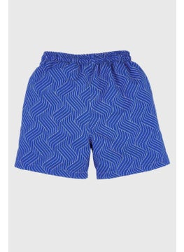 Gold Class Kidswear Striped Patterned Blue Boy's Swim Shorts with Cord  - Image 1