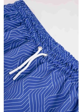 Gold Class Kidswear Striped Patterned Blue Boy's Swim Shorts with Cord  - Image 3