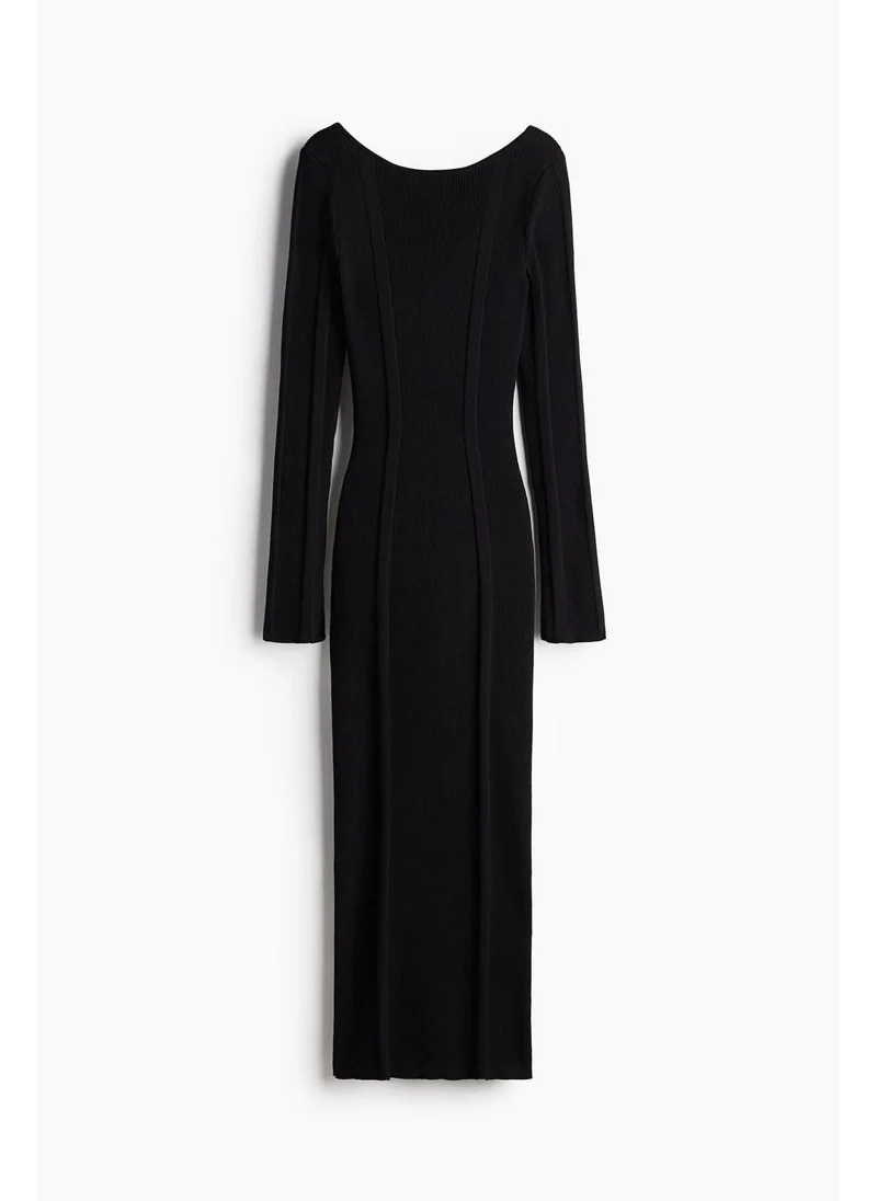 H&M Low-back rib-knit bodycon dress