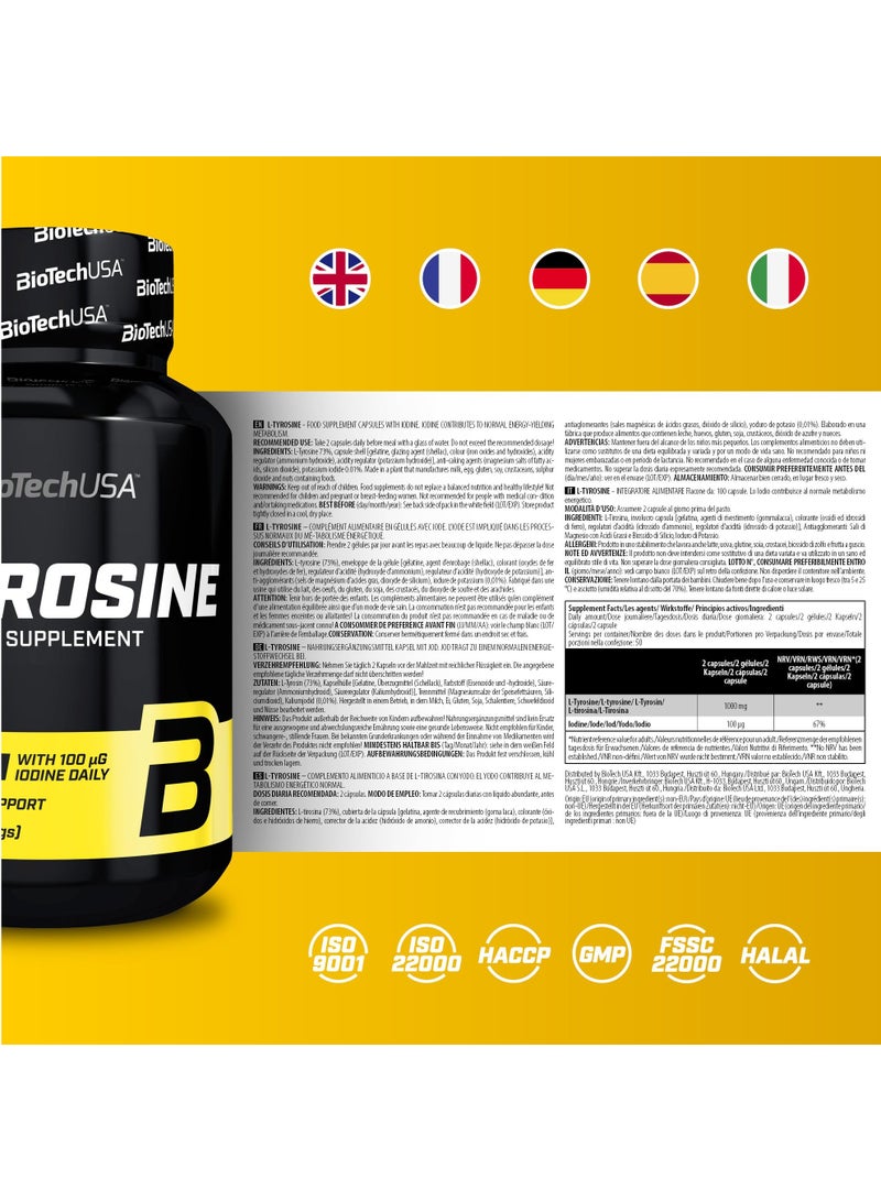 بايوتك يو إس إيه بيوتيك يو إس إيه إل تيروسين 100 كبسولة 50 جرعة 68 جم - Image 2