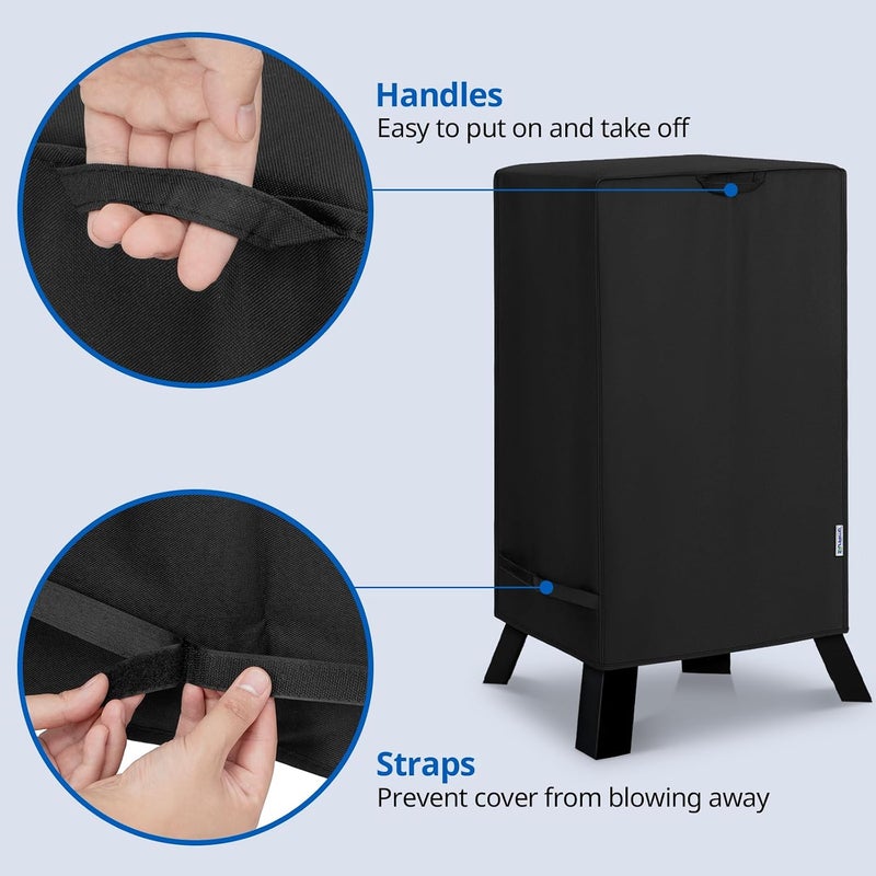 SunPatio 30 Inch Electric Smoker Cover, Heavy Duty Waterproof Square Vertical Smoker Cover, Digital Smoker BBQ Grill Cover Compatible for Masterbuilt Char-Broil Pit Boss Smoker etc, 18"W x 17"D x 33"H - Image 5