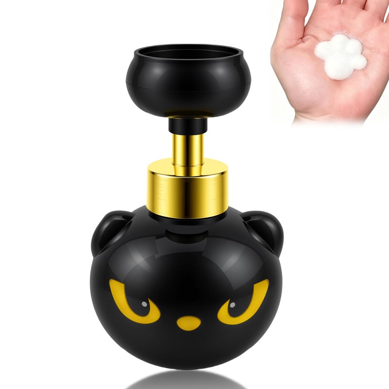 GDGJWL Cute Cat Paw Foam Soap Dispenser, Black Kitty Hand Soap Pump with Paw-Shaped Foam, Spooky Cat Lover Gift for Bathroom and Kitchen Home Accessories - Image 1