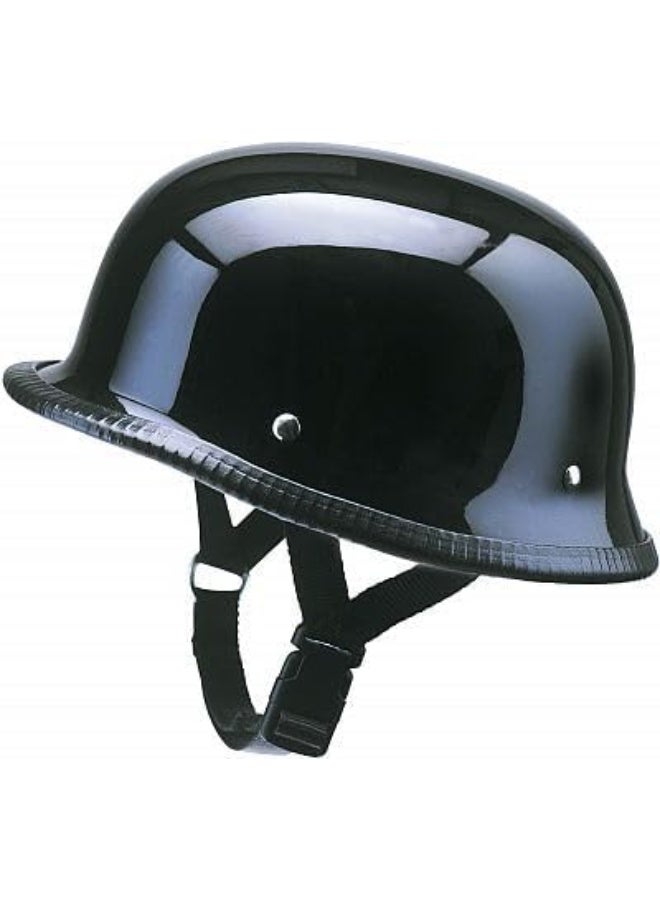 خوذة سكوتر مفتوحة الوجه للرجال والنساء باللون الأسود اللامع - Image 2