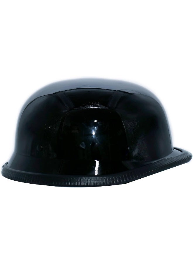 خوذة سكوتر مفتوحة الوجه للرجال والنساء باللون الأسود اللامع - Image 5