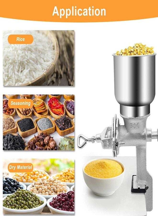 GOTOTOP Hand Crank Grain Mill, Table Clamp Manual Corn Grain Grinder Aluminum Alloy Mill Grinder for Grinding Nut Wheat Coffee Home Kitchen Commercial Use - Image 2
