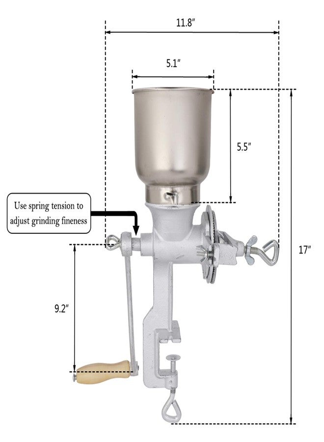 GOTOTOP Hand Crank Grain Mill, Table Clamp Manual Corn Grain Grinder Aluminum Alloy Mill Grinder for Grinding Nut Wheat Coffee Home Kitchen Commercial Use - Image 5
