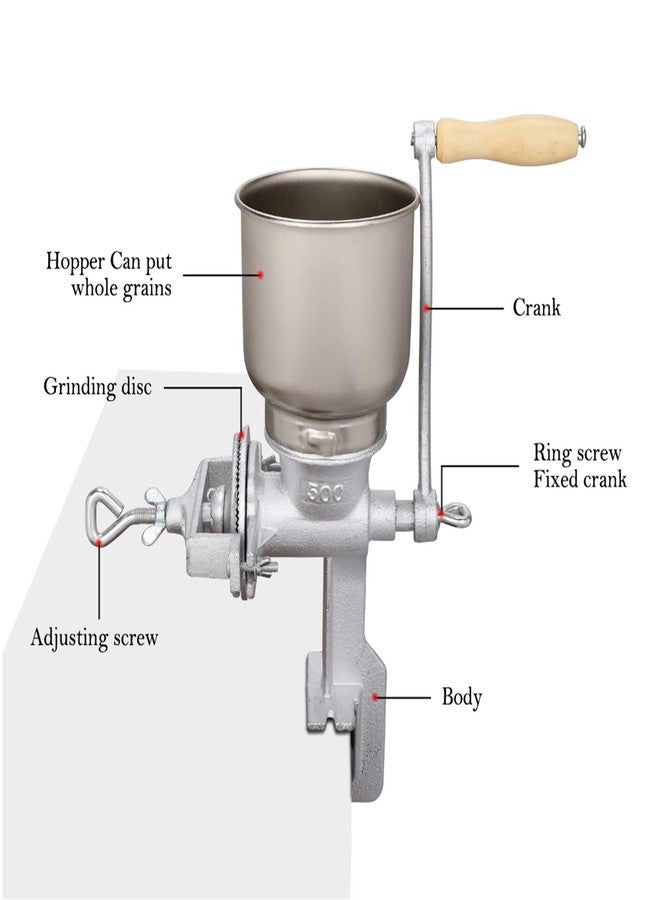 GOTOTOP Hand Crank Grain Mill, Table Clamp Manual Corn Grain Grinder Aluminum Alloy Mill Grinder for Grinding Nut Wheat Coffee Home Kitchen Commercial Use - Image 4