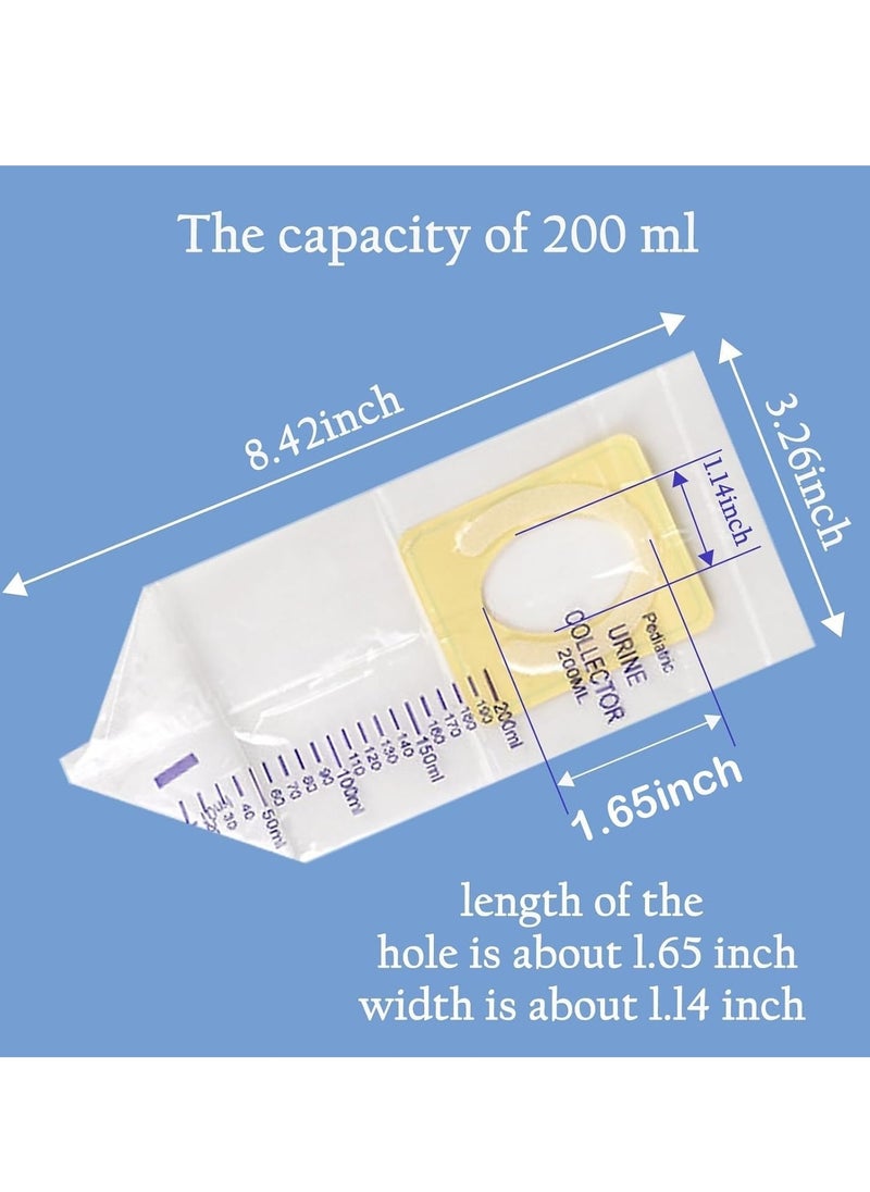 Excefore - Paediatric Urine Collection Bags, Sterile, 200 ml, Clear Pee Holder, Disposable Baby Urine Bags Sample Collector, Made of PVC Fil for Kids Urine Collection, 20 Pcs Clear Bag - Image 1