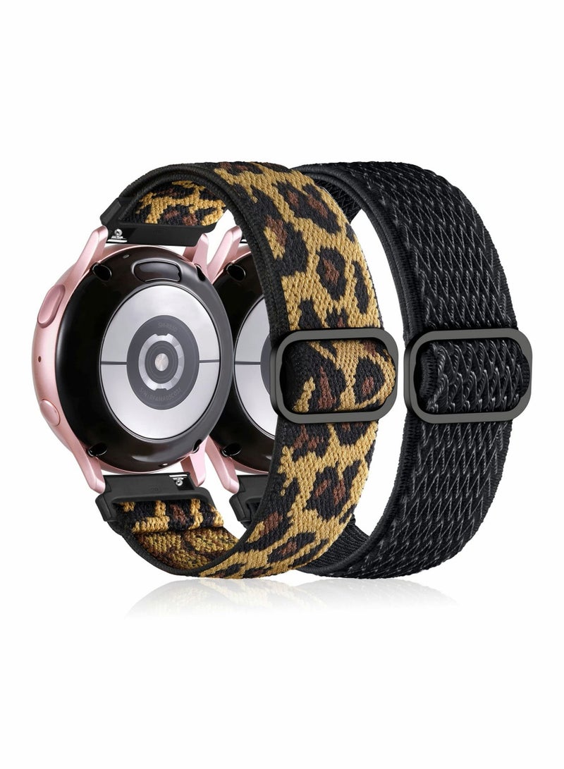Captaintech SYOSI Floral Bands Compatible with Samsung Active 2 Watch Band 40mm, Adjustable 20mm Stretchy Loop Strap - Image 1