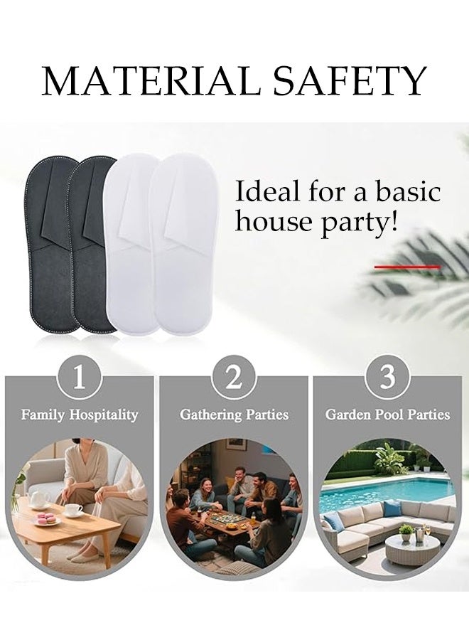 DUNISO 40 Pair Disposable Slippers Portable Household Use Travel Slippers Non-Slip Closed Toe Guest Slippers Non-Slip Ultra Soft Lightweight Slippers for Travel, Party Guest, Hotel and Spa - Image 2