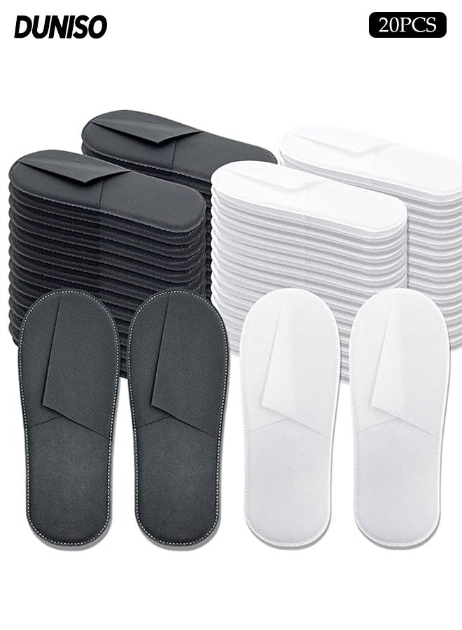 DUNISO 40 Pair Disposable Slippers Portable Household Use Travel Slippers Non-Slip Closed Toe Guest Slippers Non-Slip Ultra Soft Lightweight Slippers for Travel, Party Guest, Hotel and Spa - Image 1
