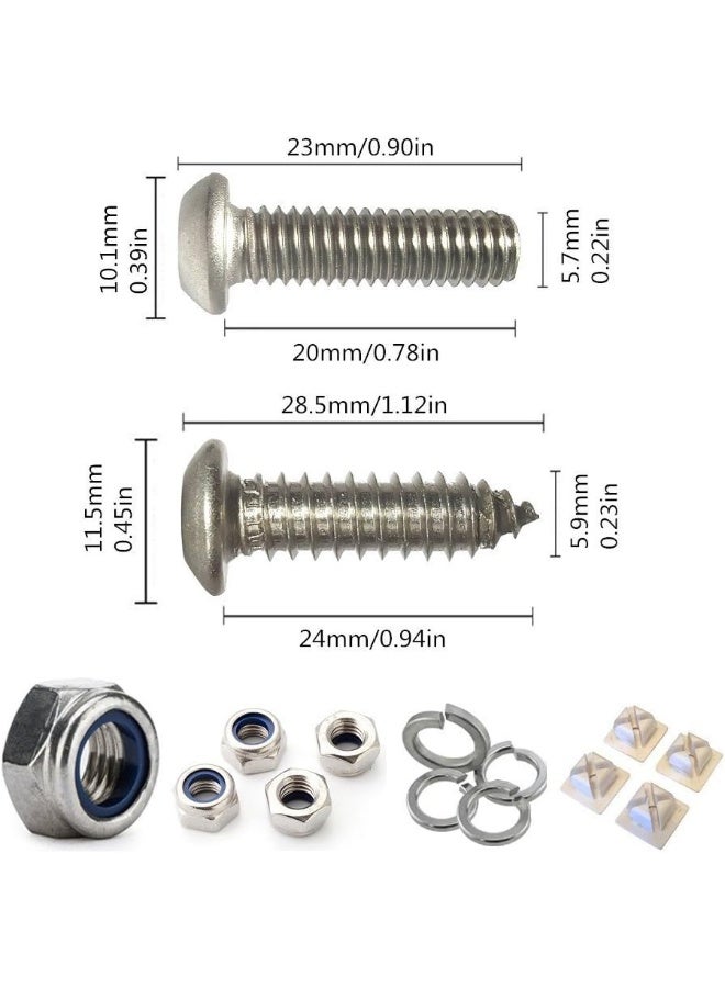 AOOTF Stainless Steel License Plate Screws - Anti Theft Frames Fasteners Screws Tamper Resistant Kits For License Plates Security And Covers - Image 5