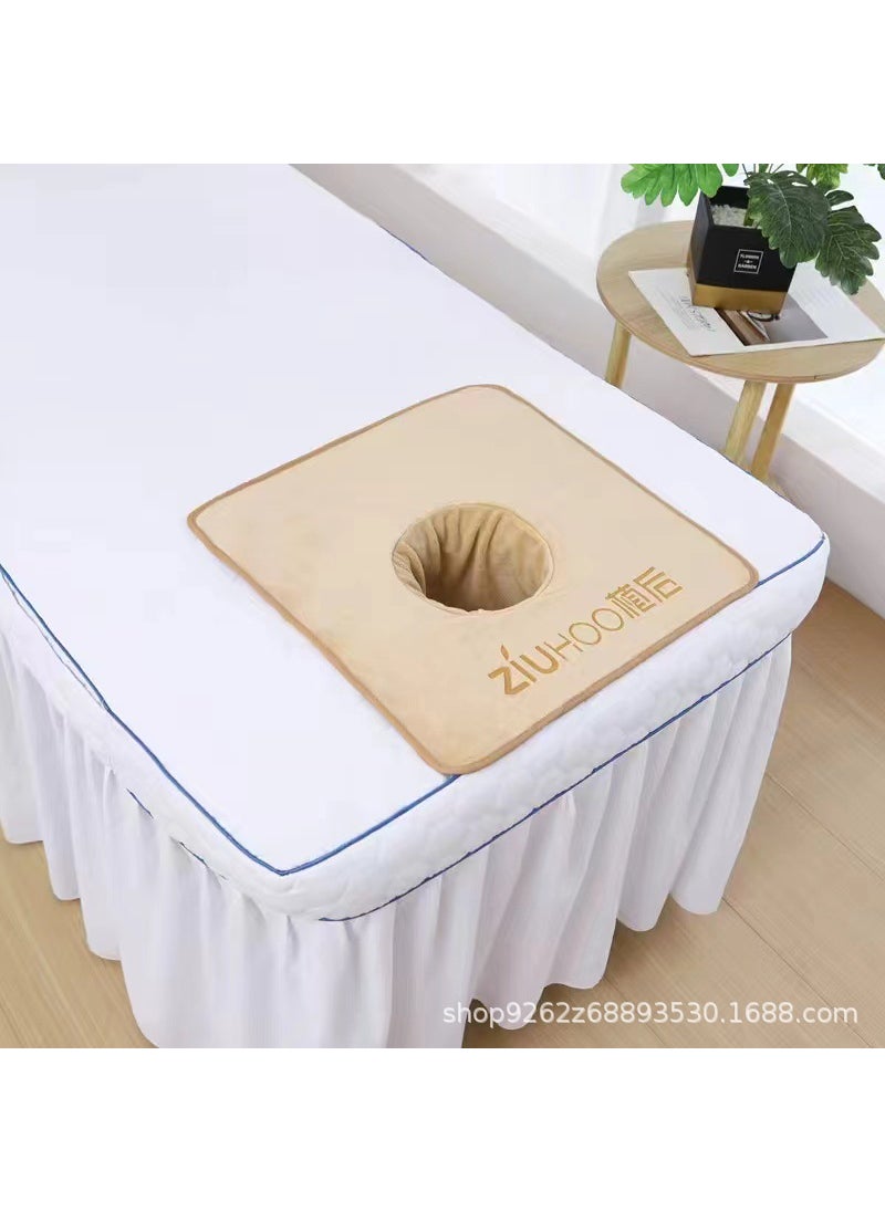 Generic Professional Massage Table Towel with Hole Khaki 35*35 