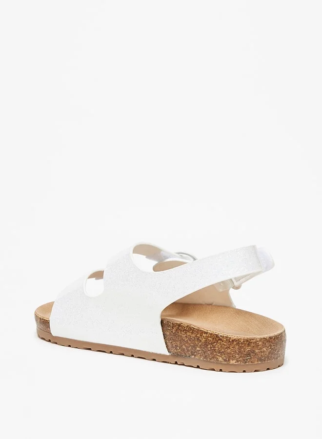 Flora Bella Girls Buckle Detail Sandals with Hook and Loop Closure