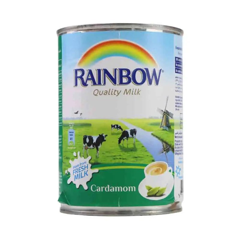 Rainbow حليب قوس قزح، حليب طازج مع كريمة كاملة ونكهة الهيل - 385 مل - Image 1