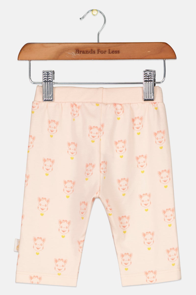 Sophie la girafe Toddlers Girl Graphic Print Pull On Legging, Peach - Image 2