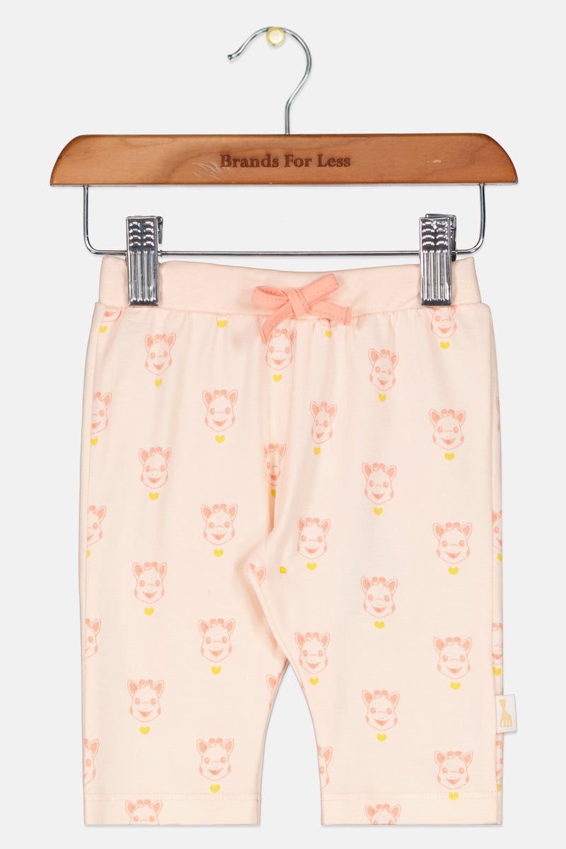 Sophie la girafe Toddlers Girl Graphic Print Pull On Legging, Peach - Image 1