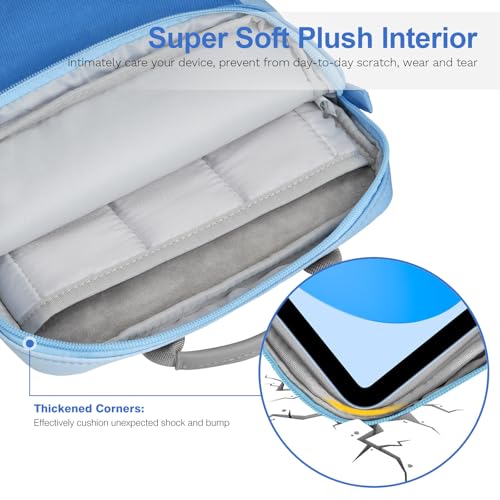 Dadanism 9-11 Inch Tablet Sleeve Bag Carrying Case with Shoulder Strap for iPad (A16) 11", iPad 10th Gen 10.9", iPad Air M4/Pro M5 11", iPad 9/8/7th 10.2", Galaxy Tab A11+ Plus 11", Blue Mist - Image 5