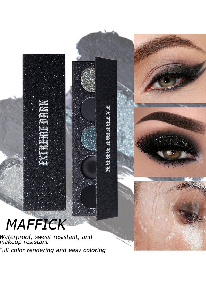 MAFFICK 5-Color Eyeshadow Palette- Matte & Shimmery Eyeshadow for High-Definition Eye Makeup: Waterproof, Sweat Resistant, & Long-lasting